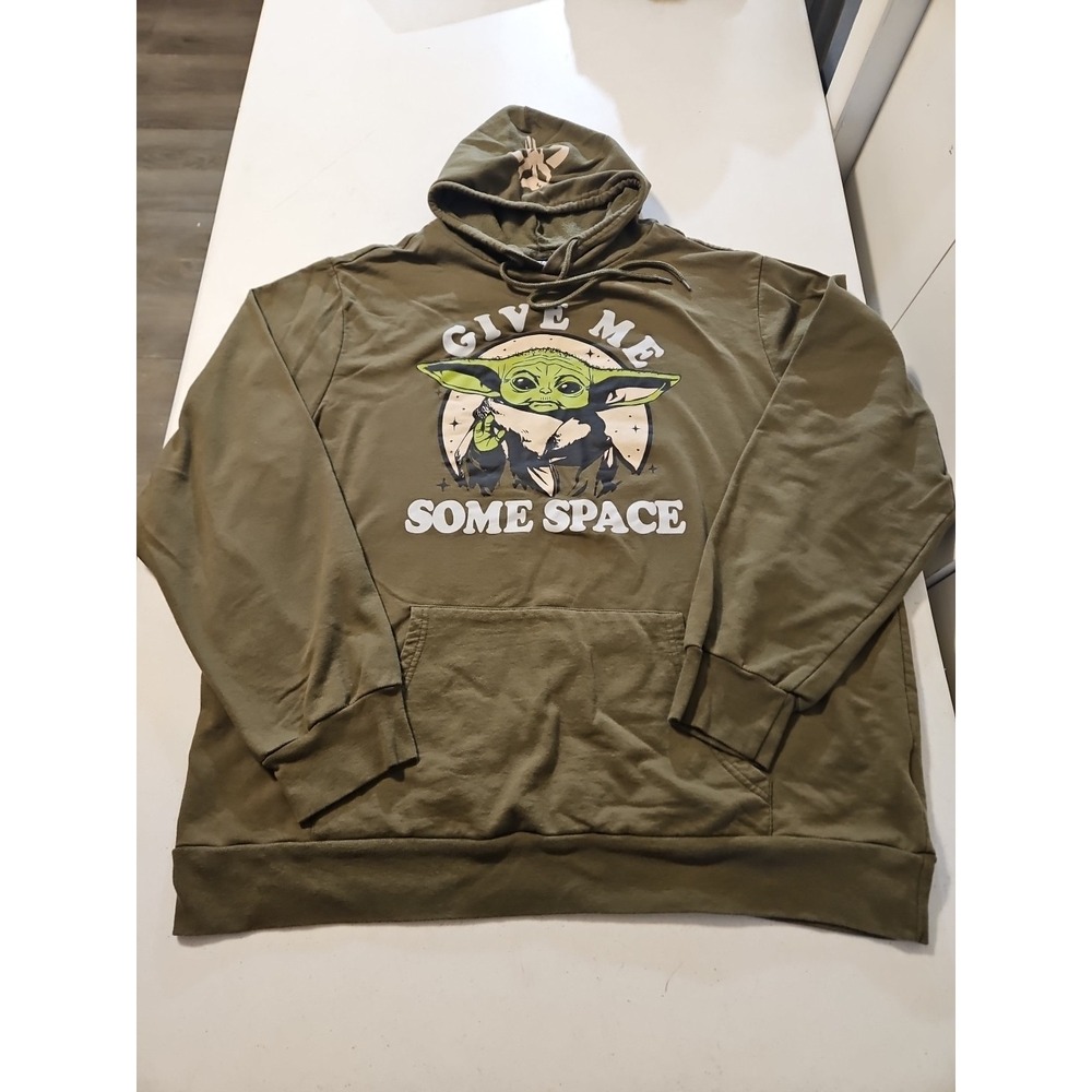 Star Wars Grogu Give Me Some Space Hoodie Mens XXL Long Sleeve Sweatshirt(A1131)